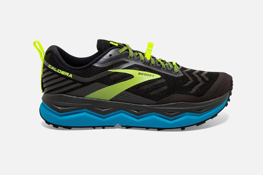 Brooks Men's Caldera 4 Trail Running Shoes Black/Blue KHNU-91605